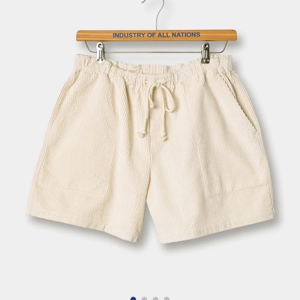 industry of all nations Cream Ponya Corduroy Shorts - Size Small